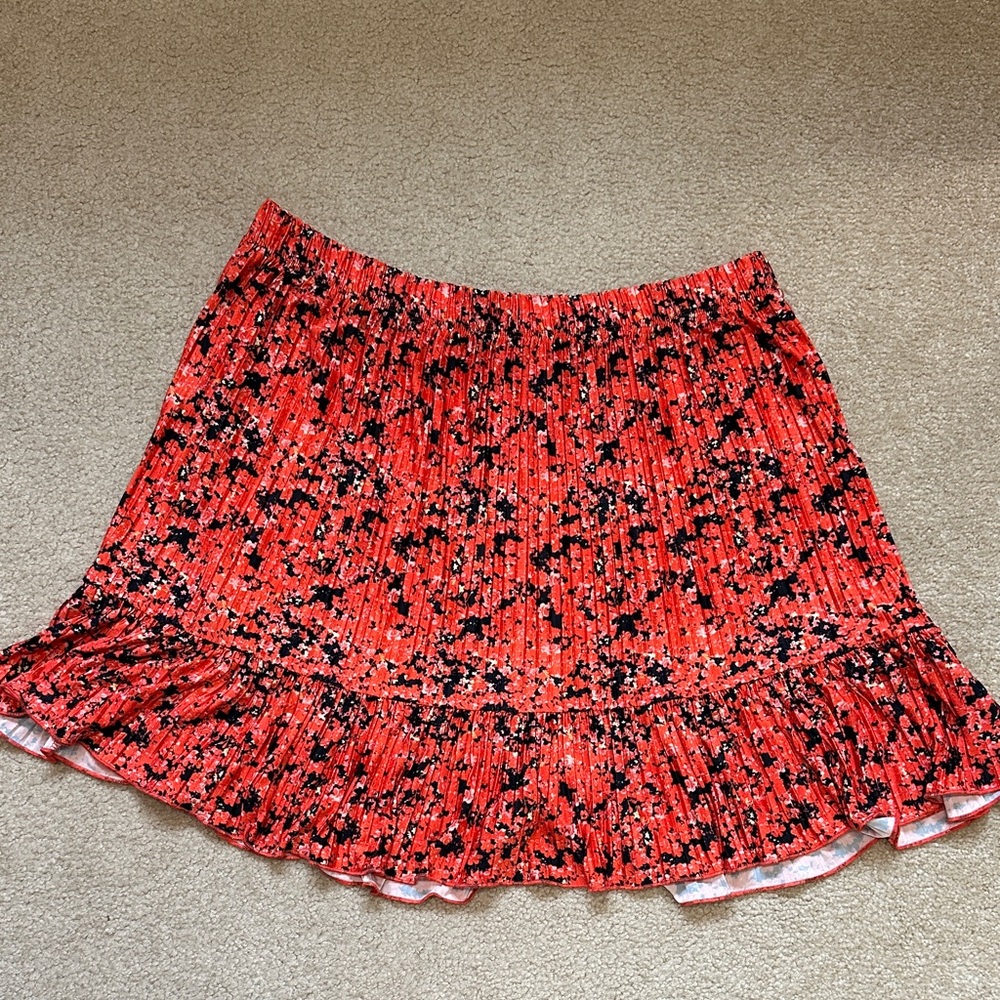 Zara Floral Pleated Skirt